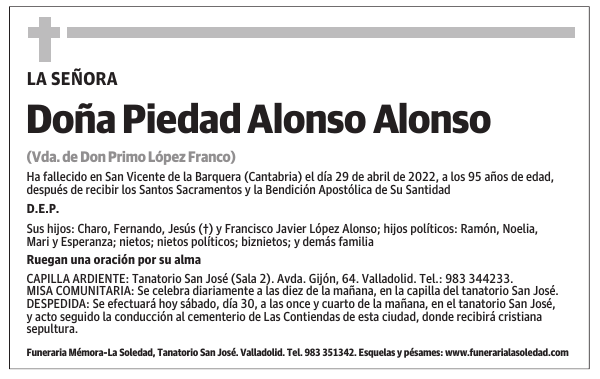 Doña Piedad Alonso Alonso