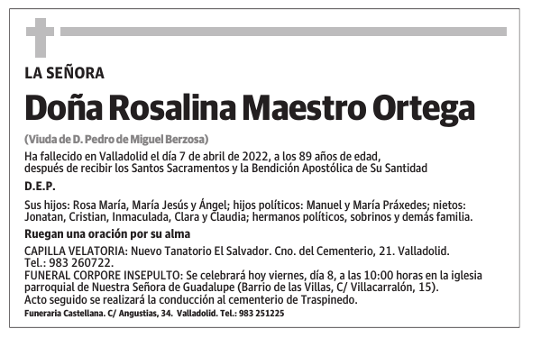 Doña Rosalina Maestro Ortega