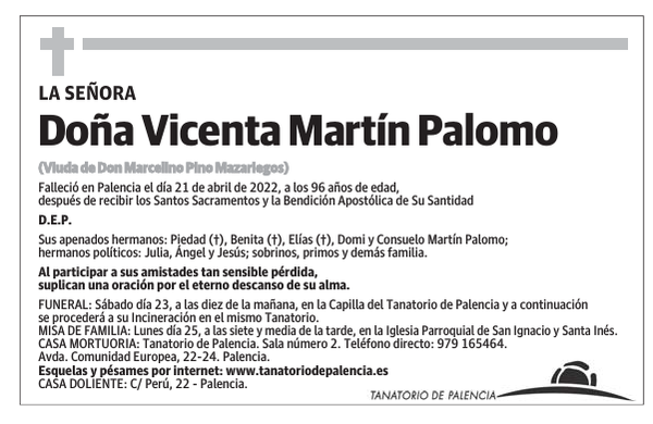 Doña Vicenta Martín Palomo