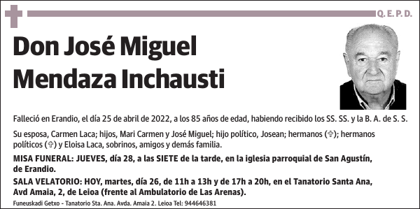 José Miguel Mendaza Inchausti