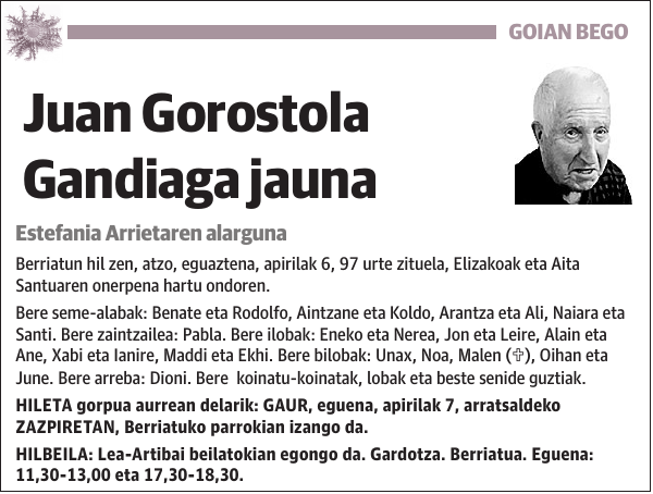 Juan Gorostola Gandiaga