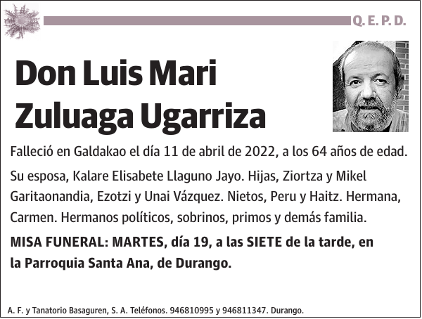 Luis Mari Zuluaga Ugarriza