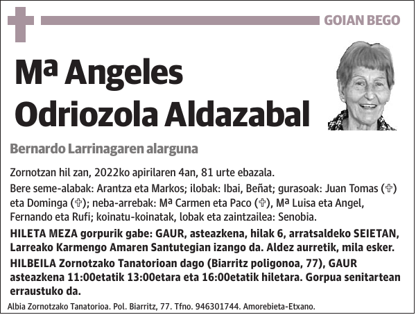 Mª Angeles Odriozola Aldazabal