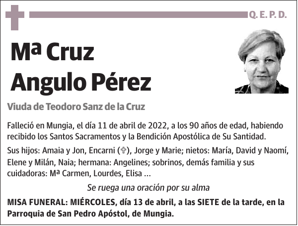Mª Cruz Angulo Pérez