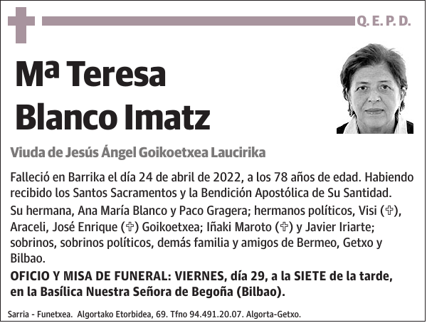 Mª Teresa Blanco Imatz