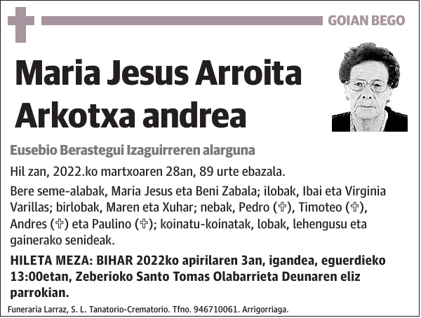 Maria Jesus Arroita Arkotxa