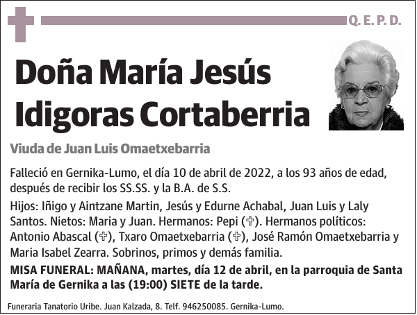 María Jesús Idigoras Cortaberria