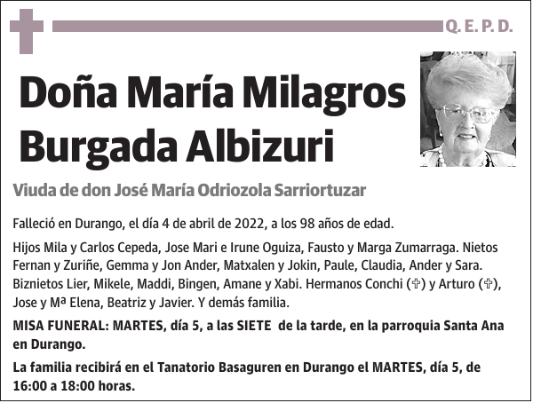 María Milagros Burgada Albizuri