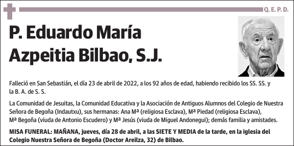 P. Eduardo María Azpeitia Bilbao