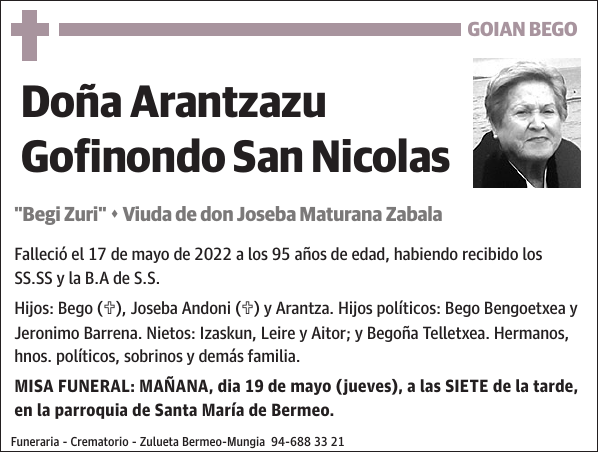 Arantzazu Gofinondo San Nicolas