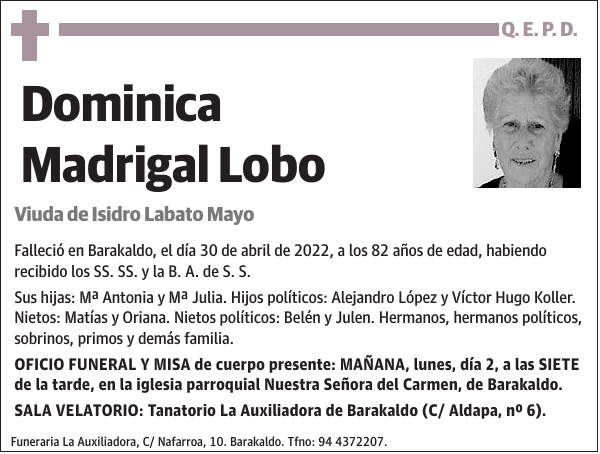 Dominica Madrigal Lobo