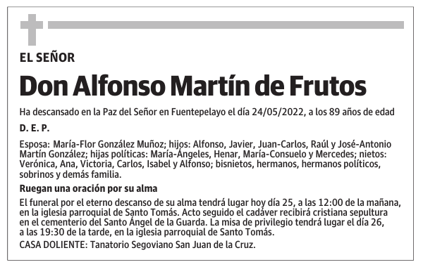Don Alfonso Martín de Frutos