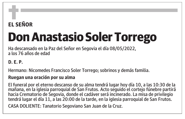 Don Anastasio Soler Torrego