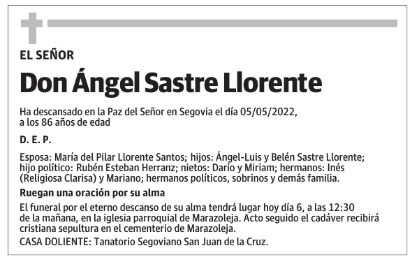 Don Ángel Sastre Llorente