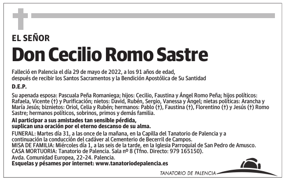 Don Cecilio Romo Sastre