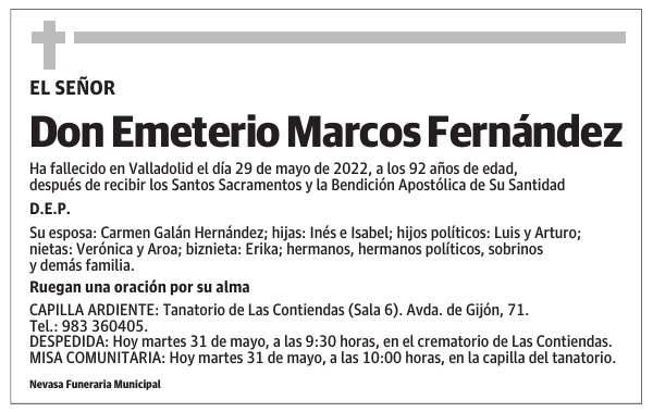 Don Emeterio Marcos Fernández