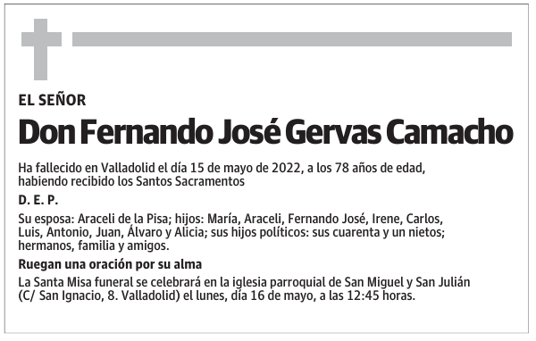 Don Fernando José Gervas Camacho