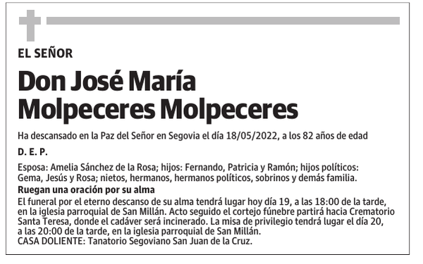 Don José María Molpeceres Molpeceres