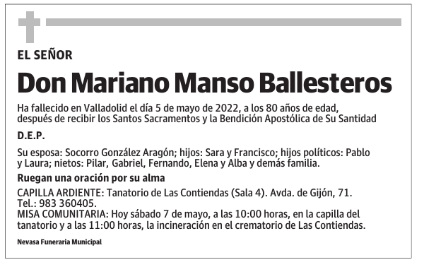 Don Mariano Manso Ballesteros