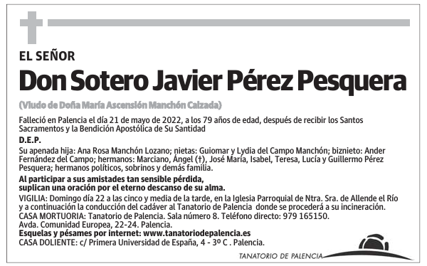 Don Sotero Javier Pérez Pesquera