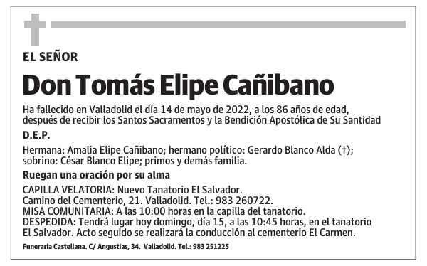 Don Tomás Elipe Cañibano