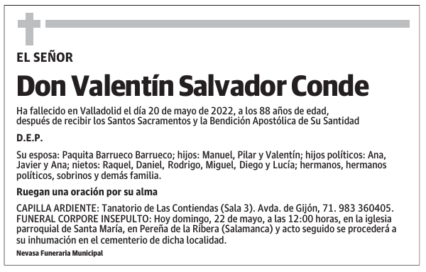 Don Valentín Salvador Conde