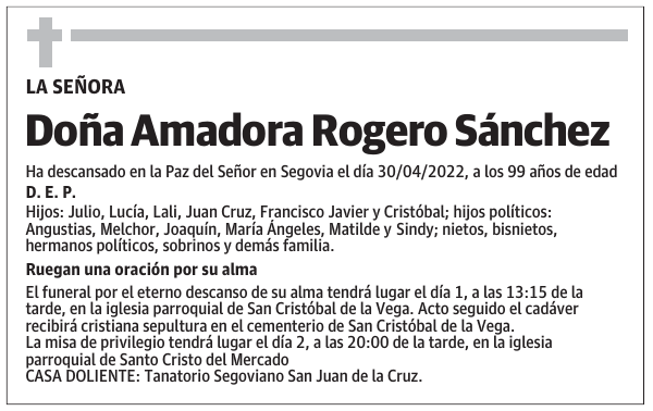 Doña Amadora Rogero Sánchez
