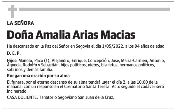 Doña Amalia Arias Macias
