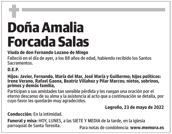 Doña  Amalia  Forcada  Salas