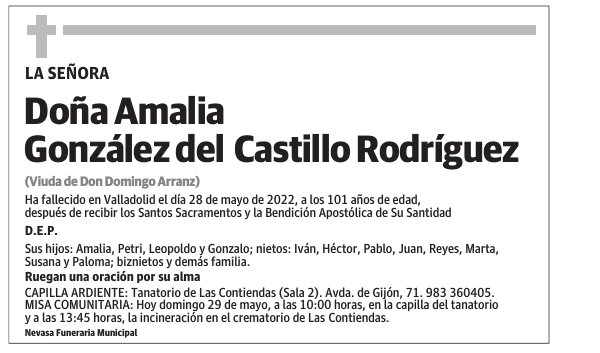 Doña Amalia González del Castillo Rodríguez