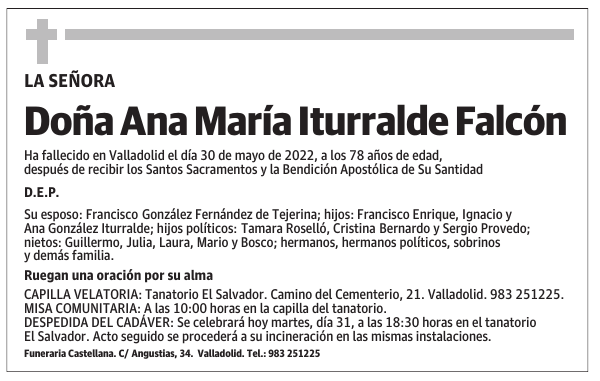 Doña Ana María Iturralde Falcón