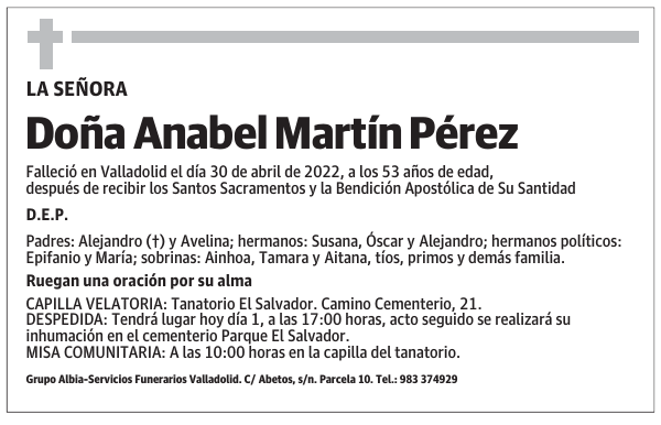 Doña Anabel Martín Pérez