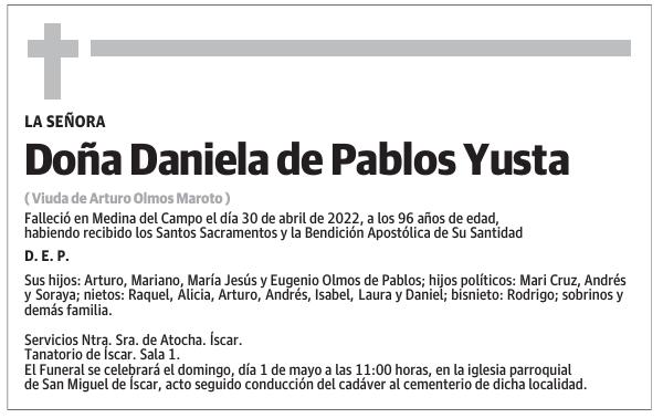 Doña Daniela de Pablos Yusta