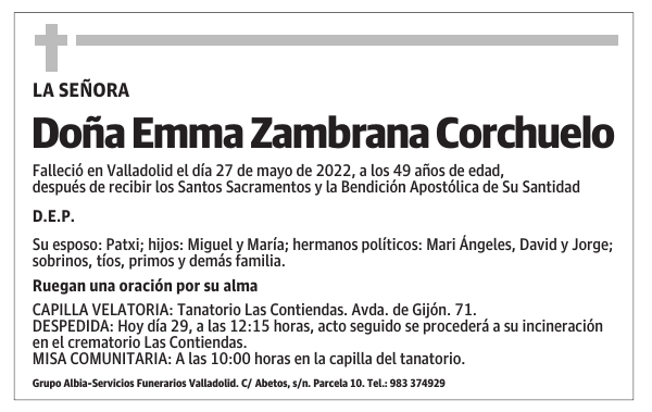 Doña Emma Zambrana Corchuelo