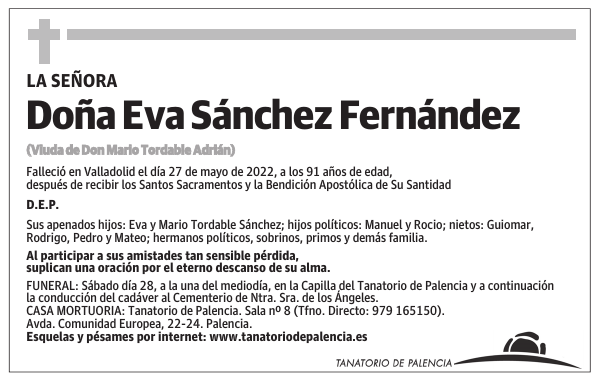 Doña Eva Sánchez Fernández