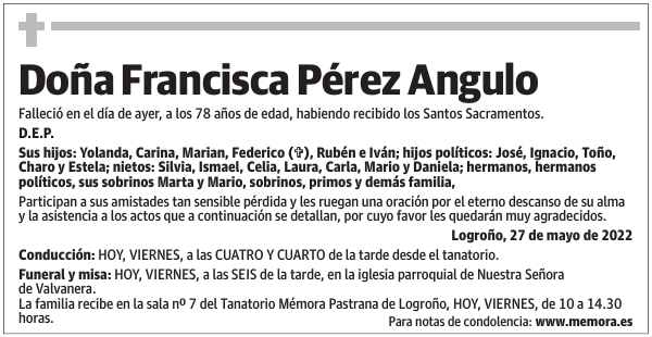 Doña  Francisca  Pérez  Angulo