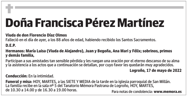 Doña  Francisca  Pérez  Martínez