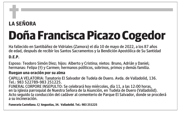 Doña Francisca Picazo Cogedor