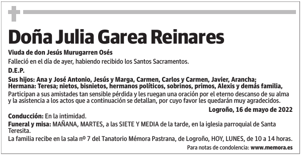Doña  Julia  Garea  Reinares