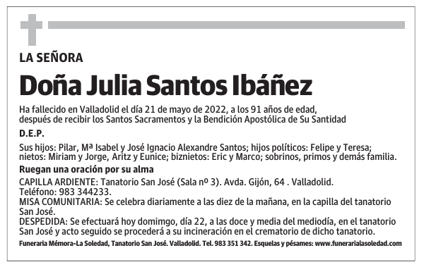 Doña Julia Santos Ibáñez