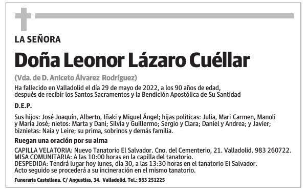 Doña Leonor Lázaro Cuéllar