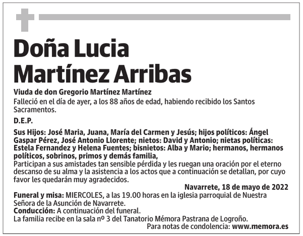 Doña  Lucia  Martínez  Arribas