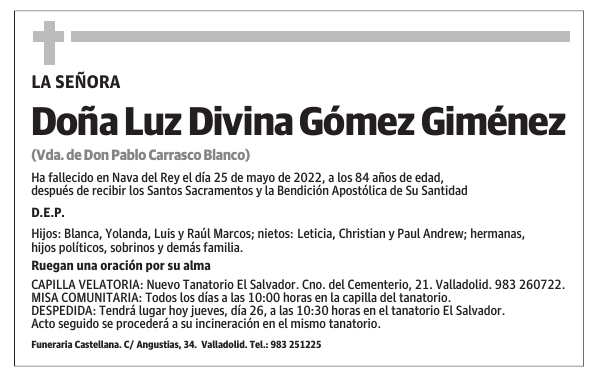 Doña Luz Divina Gómez Giménez
