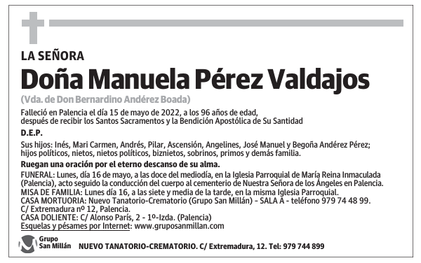 Doña Manuela Pérez Valdajos