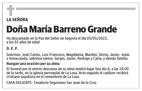 Doña María Barreno Grande