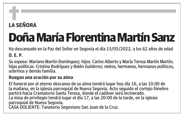 Doña María Florentina Martín Sanz