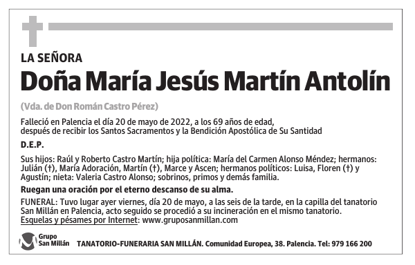 Doña María Jesús Martín Antolín
