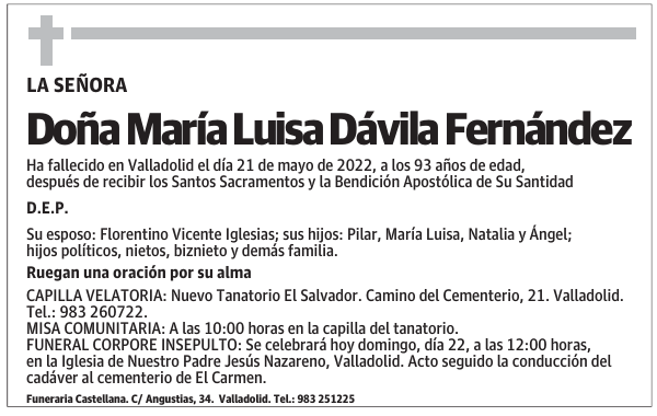 Doña María Luisa Dávila Fernández