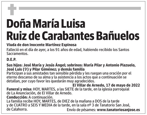 Doña  María  Luisa  Ruiz  de  Carabantes  Bañuelos
