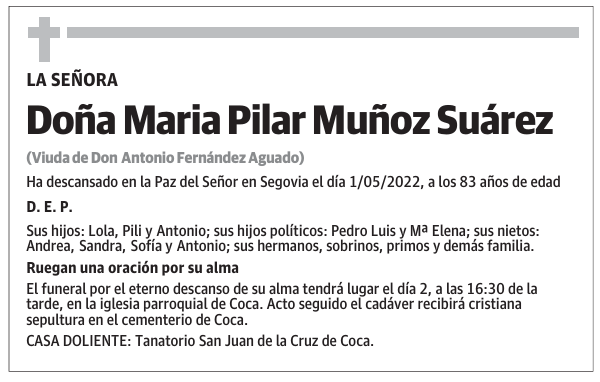 Doña Maria Pilar Muñoz Suárez